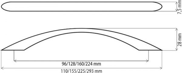 Мебельная ручка DP 81 G2 128 мм хром DC