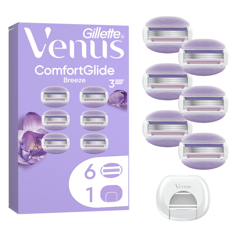 Сменный картридж Gillette Venus ComfortGlide Breeze 6 шт. + чехол для лезвий 1 шт.