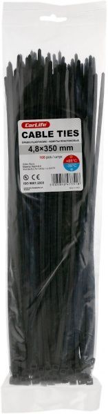 Стяжка кабельна CarLife чорний, уп. 100 шт. 4,7х350мм