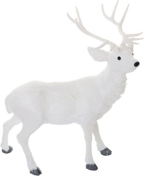 Декоративная фигура Олень стоящий белый 56 см 