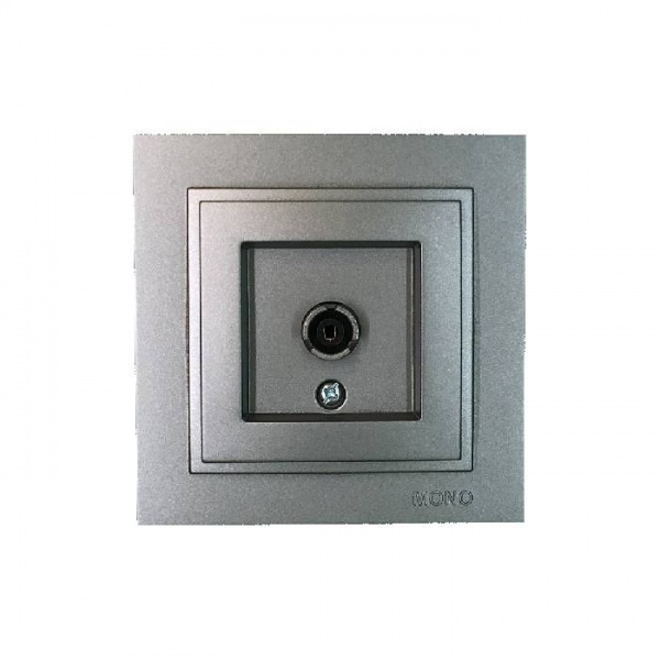 Розетка TV проходная с заземлением Mono Despina IP20 антрацит 102-242405-137