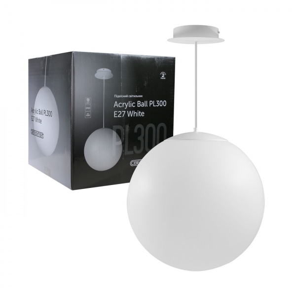 Підвіс Светкомплект Acrylic Ball PL 300 1x60 Вт E27 білий 