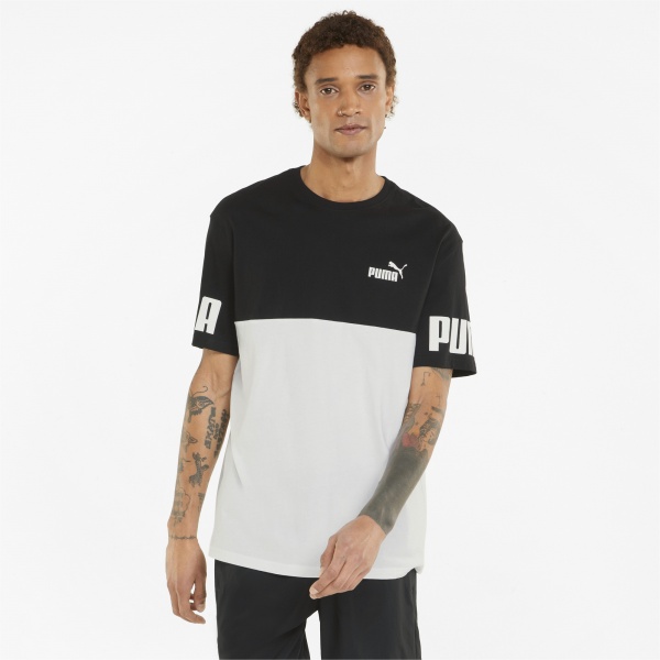 Футболка Puma Power Colorblock Tee 84738901 р.L чорно-білий