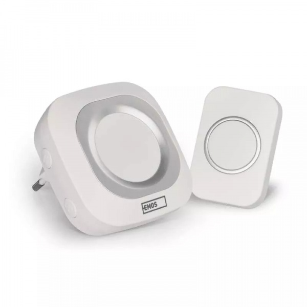 Звонок беспроводной в розетку Emos белый с серым P5733W