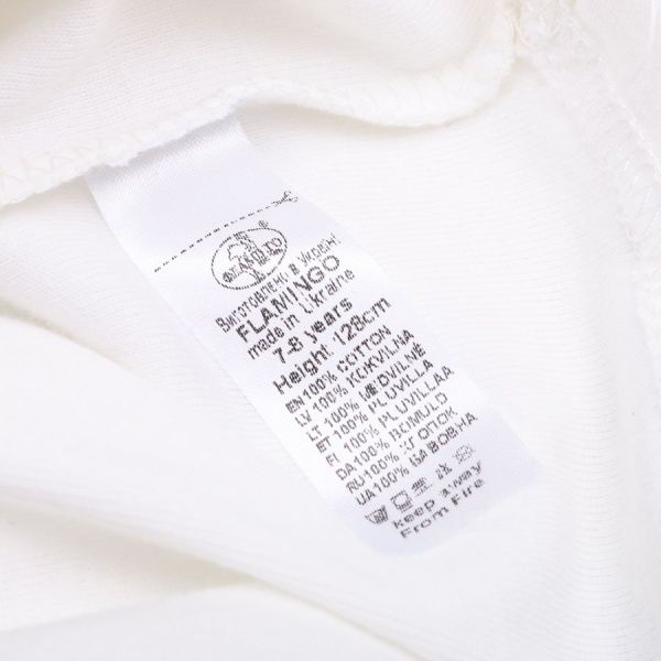 Пижама для девочек Фламинго р.128 молочный/розовый 30-1006 