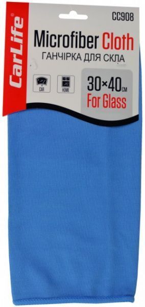 Салфетка из микрофибры 30x40 см синяя CarLife CC908 1 шт.