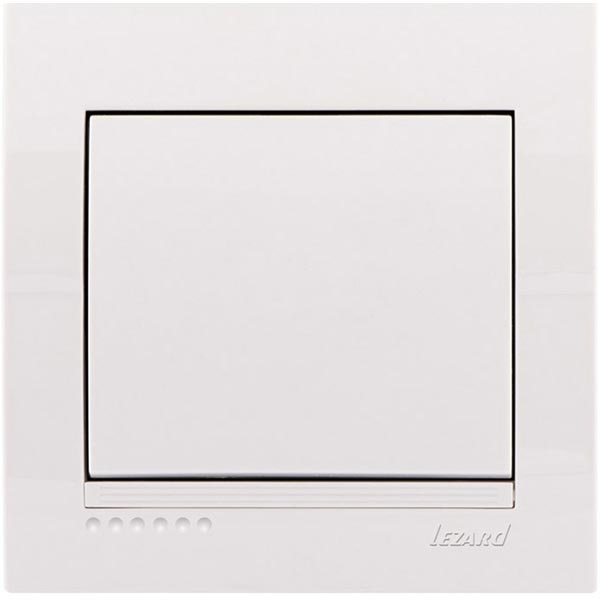 Вимикач одноклавішний Lezard Deriy без підсвітки 10 А 250В IP20 білий