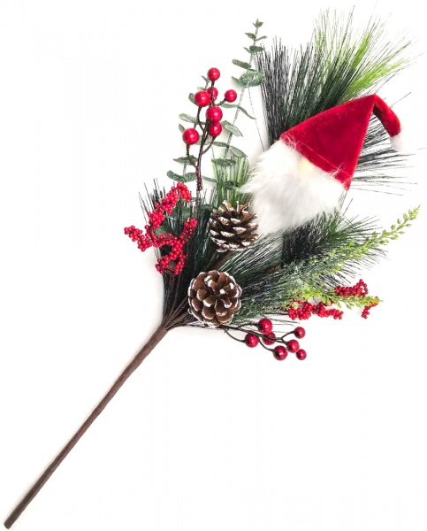 Декорація новорічна Dalian Everglory гілка хвойно-ягідна 60 см EYM20010A2 /EYM20010A5 