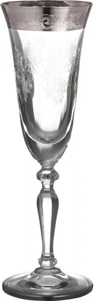 Набор бокалов для шампанского San Marco 180 мл 6 шт. платина CreArt