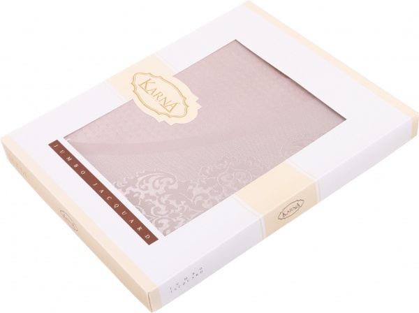 Скатерть Caramel овальная 160x220 см бежевый Karna 