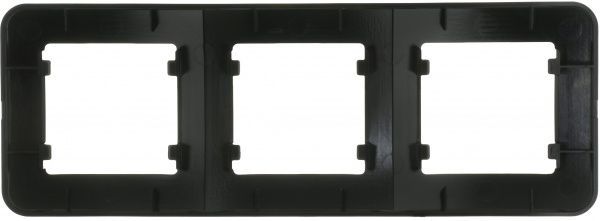 Рамка трехместная Makel Lillium Natural горизонтальная черный
