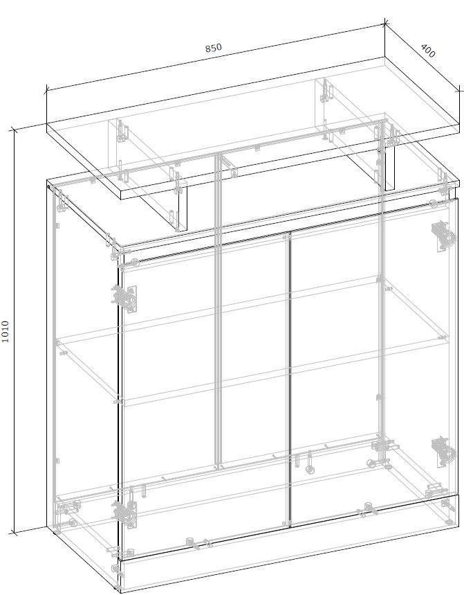 Тумба для взуття Грейд Concord 2д 850x400x1010 мм дуб крафт золотий /німфея альба