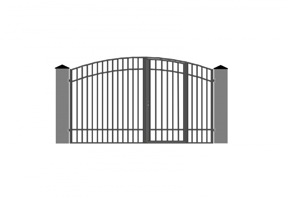 Ворота ковані Fijo з вбудованою хвірткою (Лофт 3D) 3500*2100*50