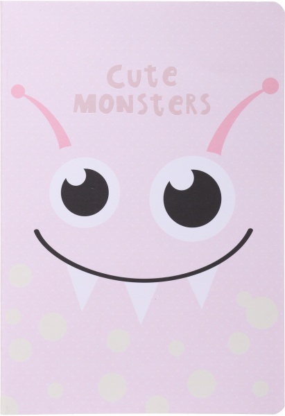 Блокнот Cute monster 1 розовый 14,5x21 см