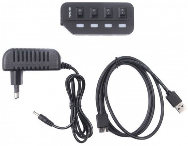 USB-хаб Maxxter HU2A-4P-AC-02