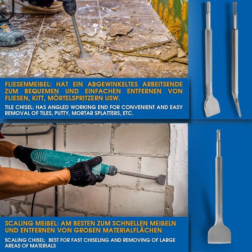 Набор зубил S&R Meister SDS-plus 18x190 мм 250 мм 4 шт. 114504250