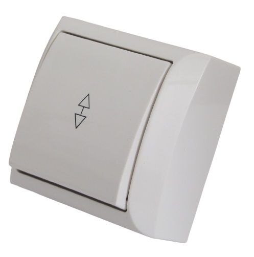 Выключатель проходной одноклавишный UP! (Underprice) без подсветки 10 А 220В кремовый 2205 CREAM