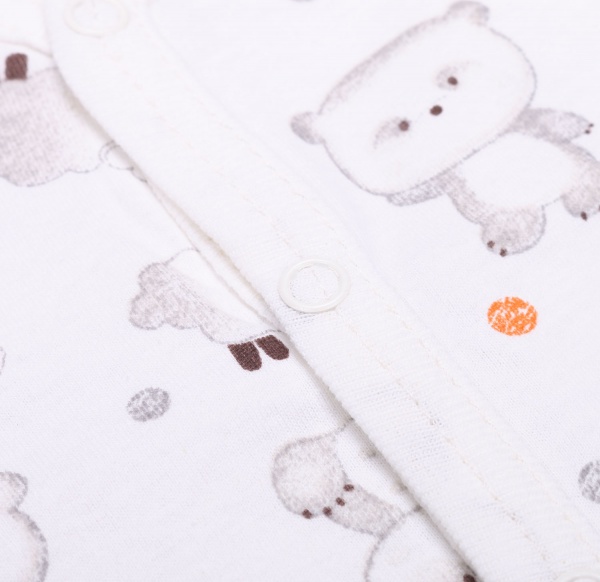 Боді унісекс Татошка 1401285 панди р.68 білий із малюнком 