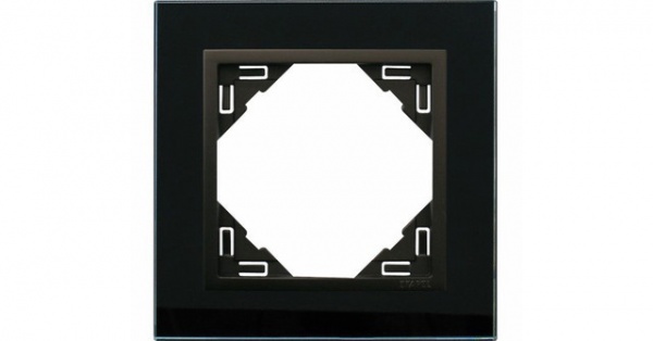 Рамка одномісна Efapel Logus Crystal універсальна чорне скло L90910 TEP