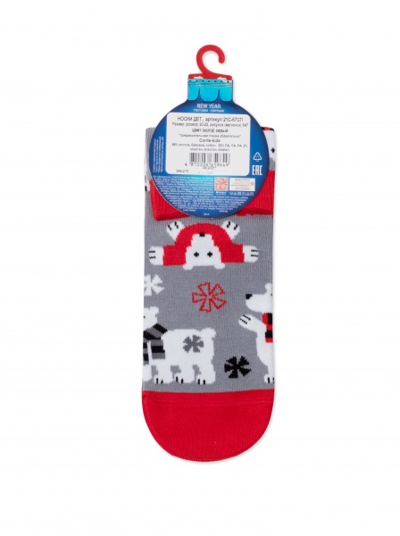 Носки детские унисекс Conte-Kids новогодние 21С-67СП 647 р.20–22 серый 