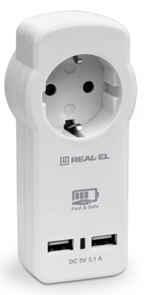 Розетка Real-el із заземленням 1 гн. CS-30, white (REAL-EL) 