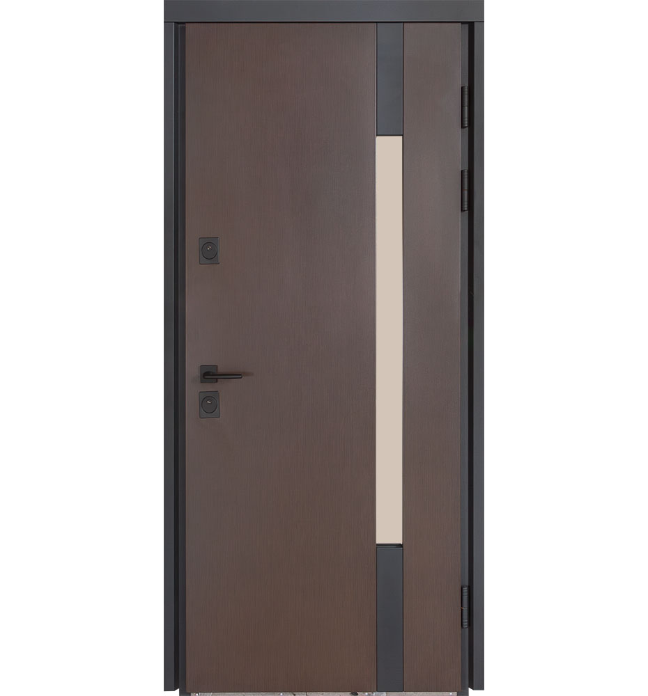 Двері вхідні Булат Термо Хаус 705 венге темний / білий атласний 2050x950 мм ліві
