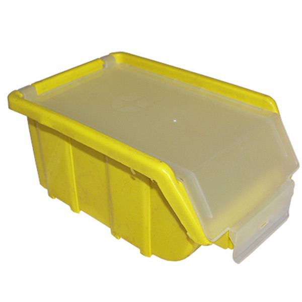 Органайзер маленький жовтий з прозорою кришкою 175x110x75 мм
