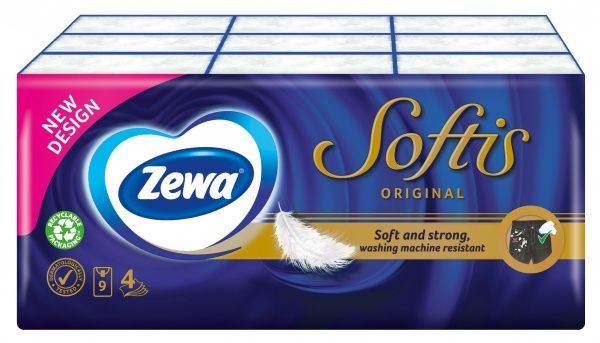 Салфетки бумажные кармашки Zewa Softis Pocket 9 шт.