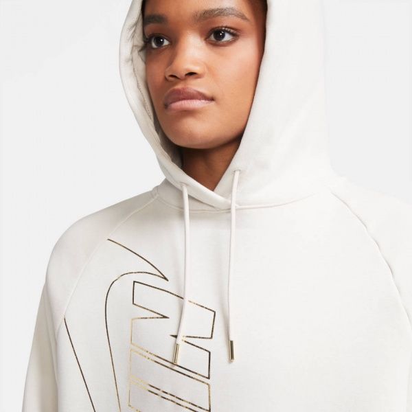 Джемпер Nike W NSW ICN CLSH HOODY FLC OS DC0652-104 р. XS бежевый