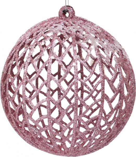 Шар новогодний HFK236P d 120 мм розовый