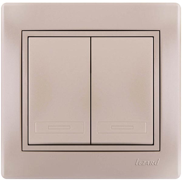 Выключатель двухклавишный Lezard Mira без подсветки 10 А 250В IP20 белый