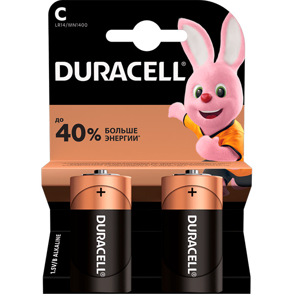Батарейки Duracell Plus MN1400 C (R14, 343) 2 шт. (81545437;Б0014054) 