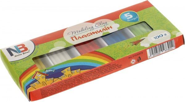 Пластилин 5 цветов 100 гр Nota Bene