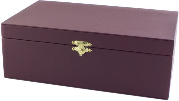 Шкатулка для украшений Шкатулка средняя двухуровневая Апата мат-л кожзам. Цвет бордо/слоновая кость 220x136x75