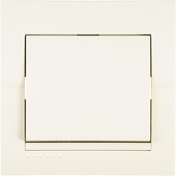 Вимикач одноклавішний Lezard Deriy без підсвітки 10 А 250В IP20 кремовий