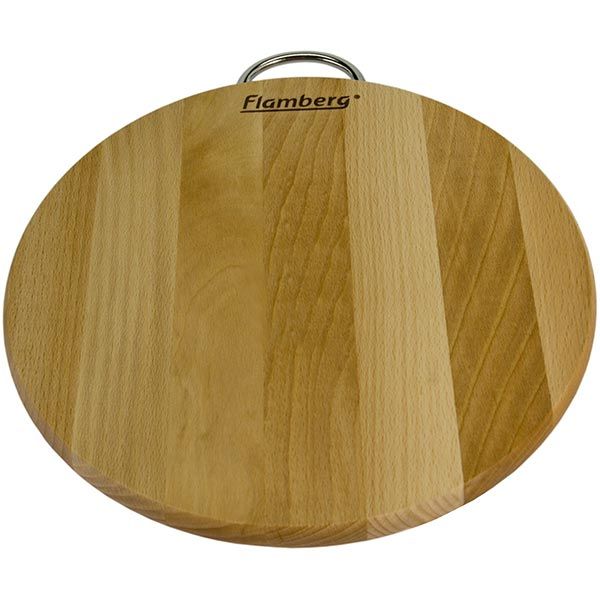 Дошка обробна Flamberg кругла з металевою ручкою 27x1.6 см