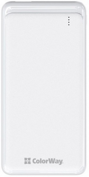 Внешний аккумулятор (Powerbank) ColorWay Slim USB QC3.0 + USB-C PD 18W 10000 mAh white (CW-PB100LPG3WT-PD) 