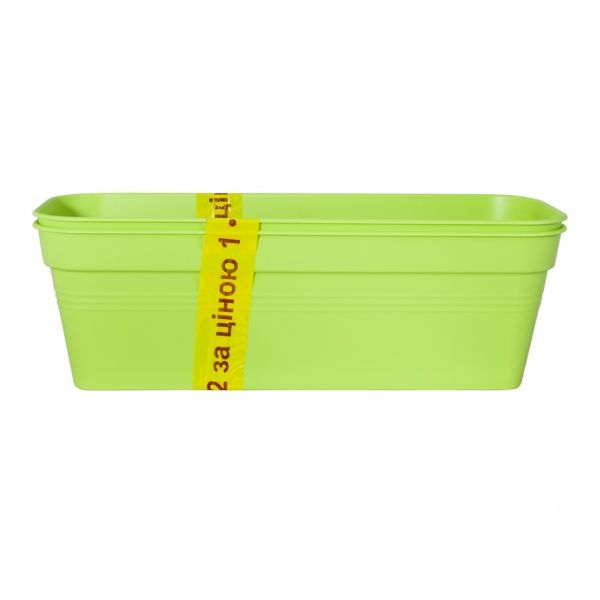 Ящик балконний Алеана Глорія 50x18см. комплект 2 шт. оливковий прямокутний 9л оливковий (115091) 