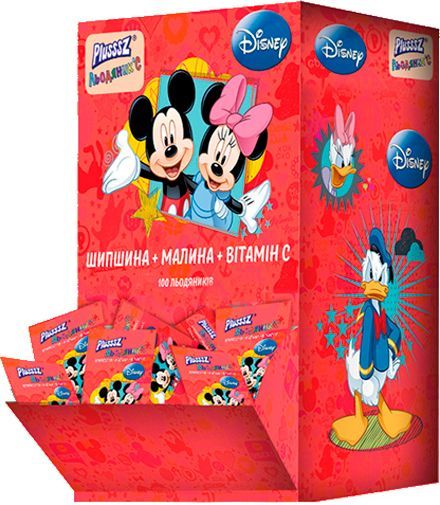 Леденцы Plusssz ЛьодяникC Дисней с малиновым соком 8 г 