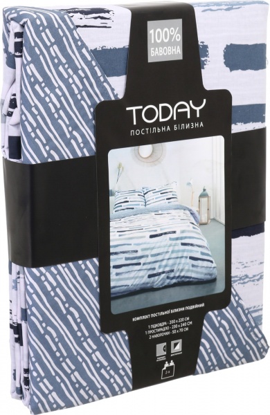 Комплект постельного белья Brest 2.0 серый с белым Today 