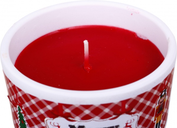 Свічка керамічна 70х50 червона Різдво 220 г. Admit Pako-If