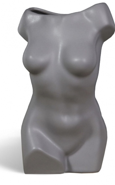 Ваза керамическая Rezon Афродита V017Х02m 18 см серый матовый 