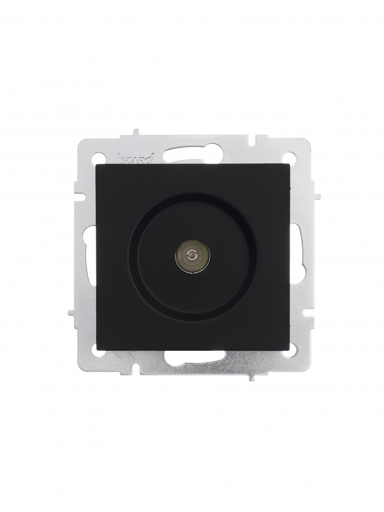 Розетка TV прохідна 1 без заземлення Lezard Vesna IP20 антрацит 742-4288-129