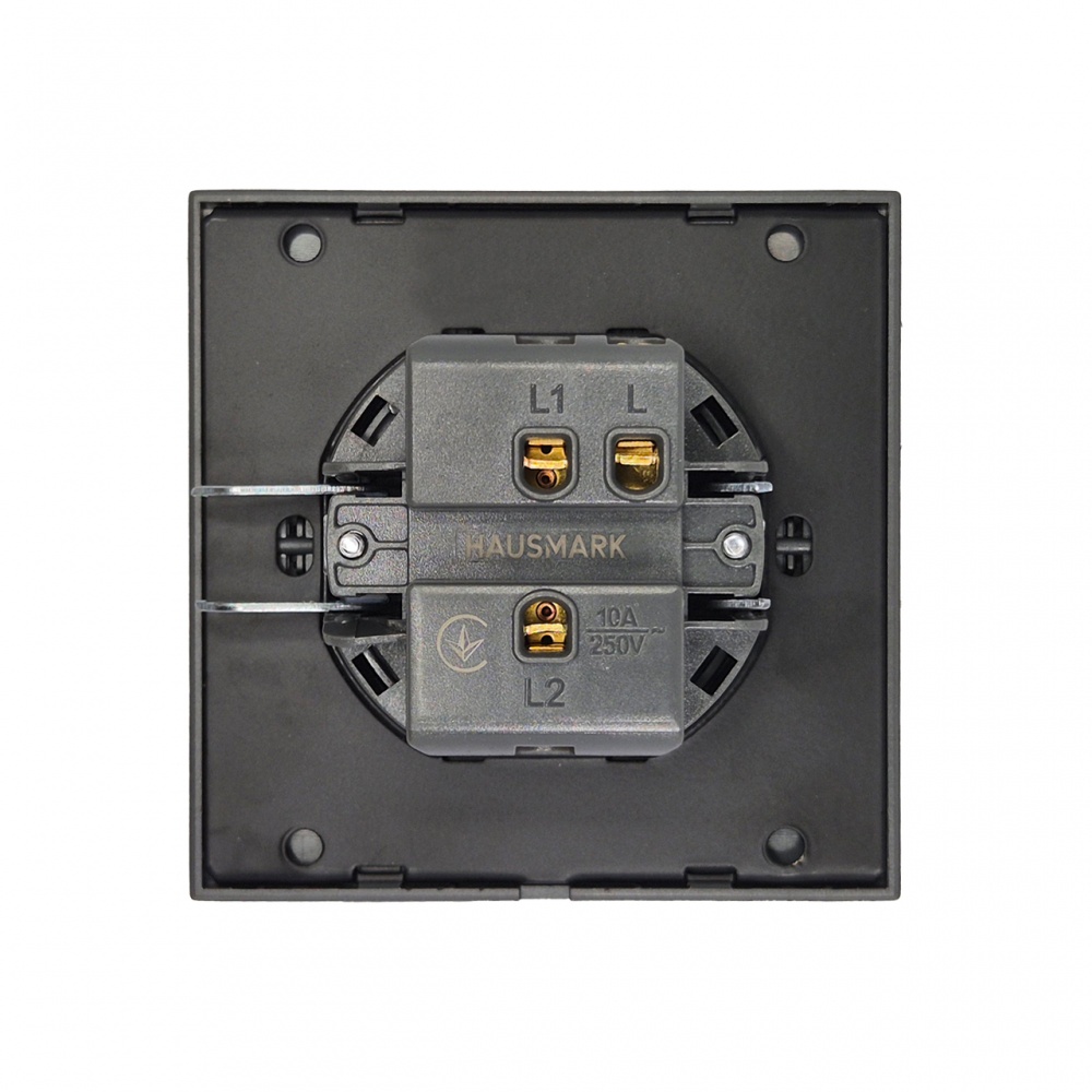 Вимикач двоклавішний HausMark INO без підсвітки білий LS-2G-GP-White