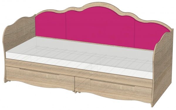 Ліжко дитяче Lion Л-6 90x200 см дуб сонома 