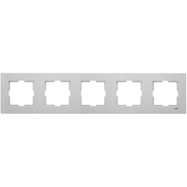 Рамка Viko Novella пятерная серебряная