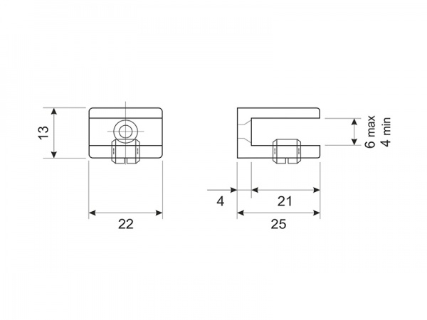Тримач для полиць DC Полицетримач DM 50 G5 нікель матовий (2 шт.)