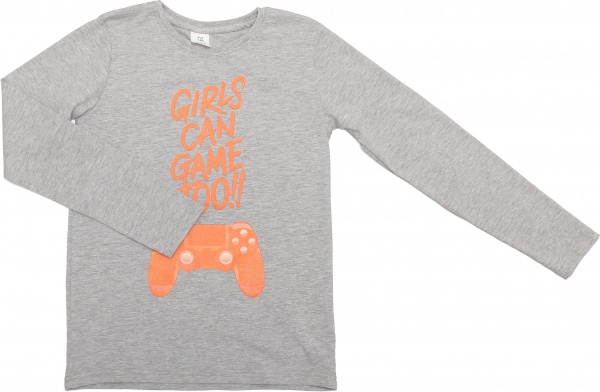 Реглан для дівчинки Luna Kids Girls р.134 сірий меланж 