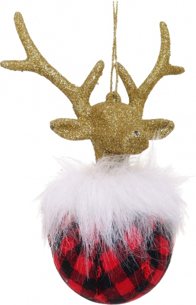 Декоративна підвіска Олень на кулі 17х8х8 см золотий LD21072