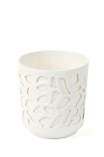 Кашпо пластиковое Ламела Дуэт 140 круглый 1,5 л крем (LA760-74) 